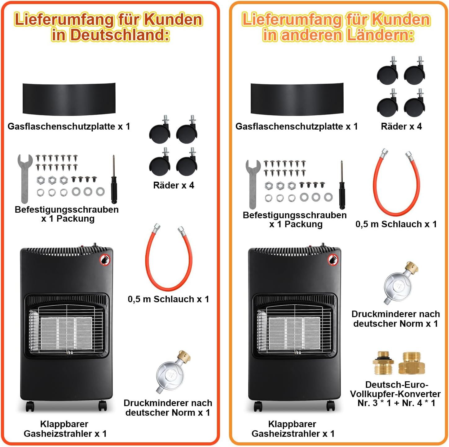 Portable Folding LPG Gas Heater 4200W