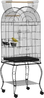 Large Metal Bird Cage Aviary 51x51x137cm with Stand Wheels &amp; Feeding Station