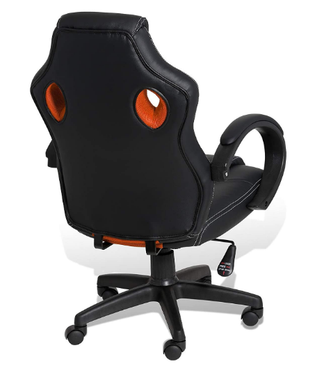 Solid Modern Ergonomic Office Chair – Mesh &amp; Faux Leather with Lumbar Support and Armrests