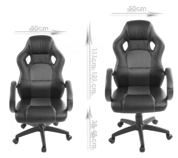 Solid Modern Ergonomic Office Chair – Mesh &amp; Faux Leather with Lumbar Support and Armrests