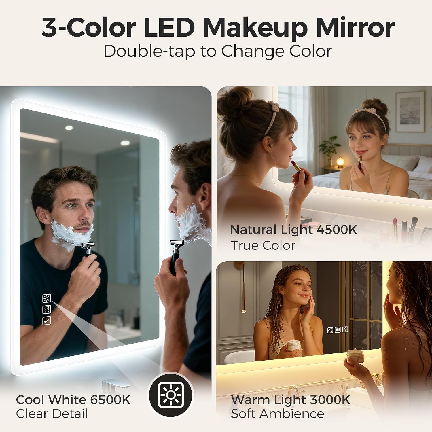 Bathroom Mirror 500x700mm LED Lights