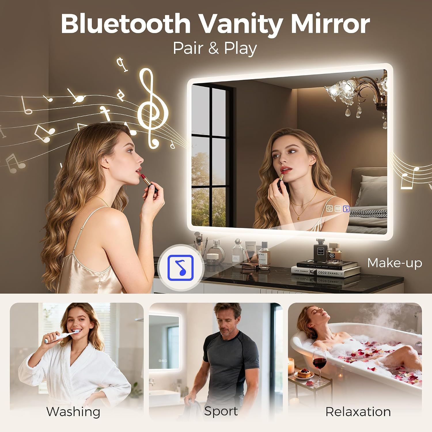 Bathroom Mirror 500x700mm LED Lights