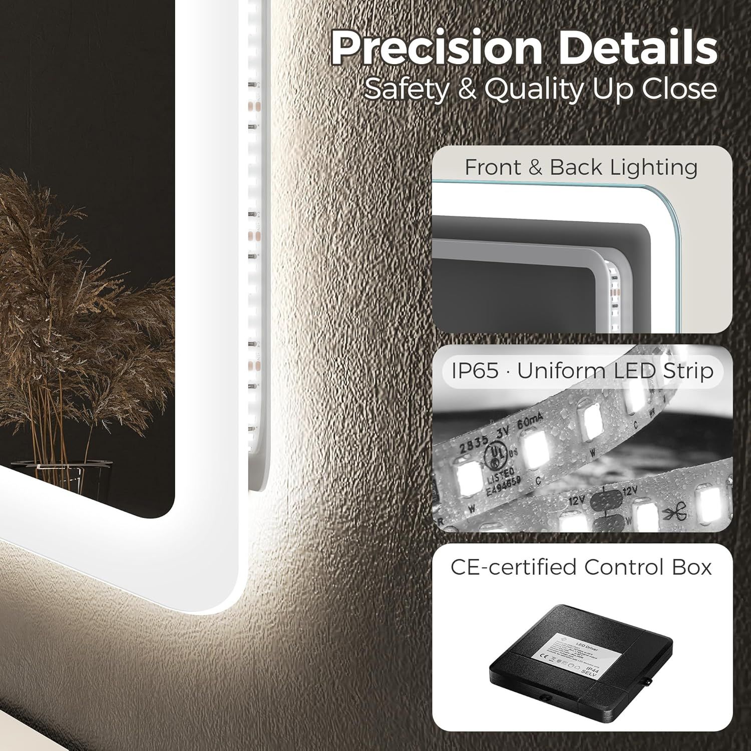 Bathroom Mirror 500x700mm LED Lights