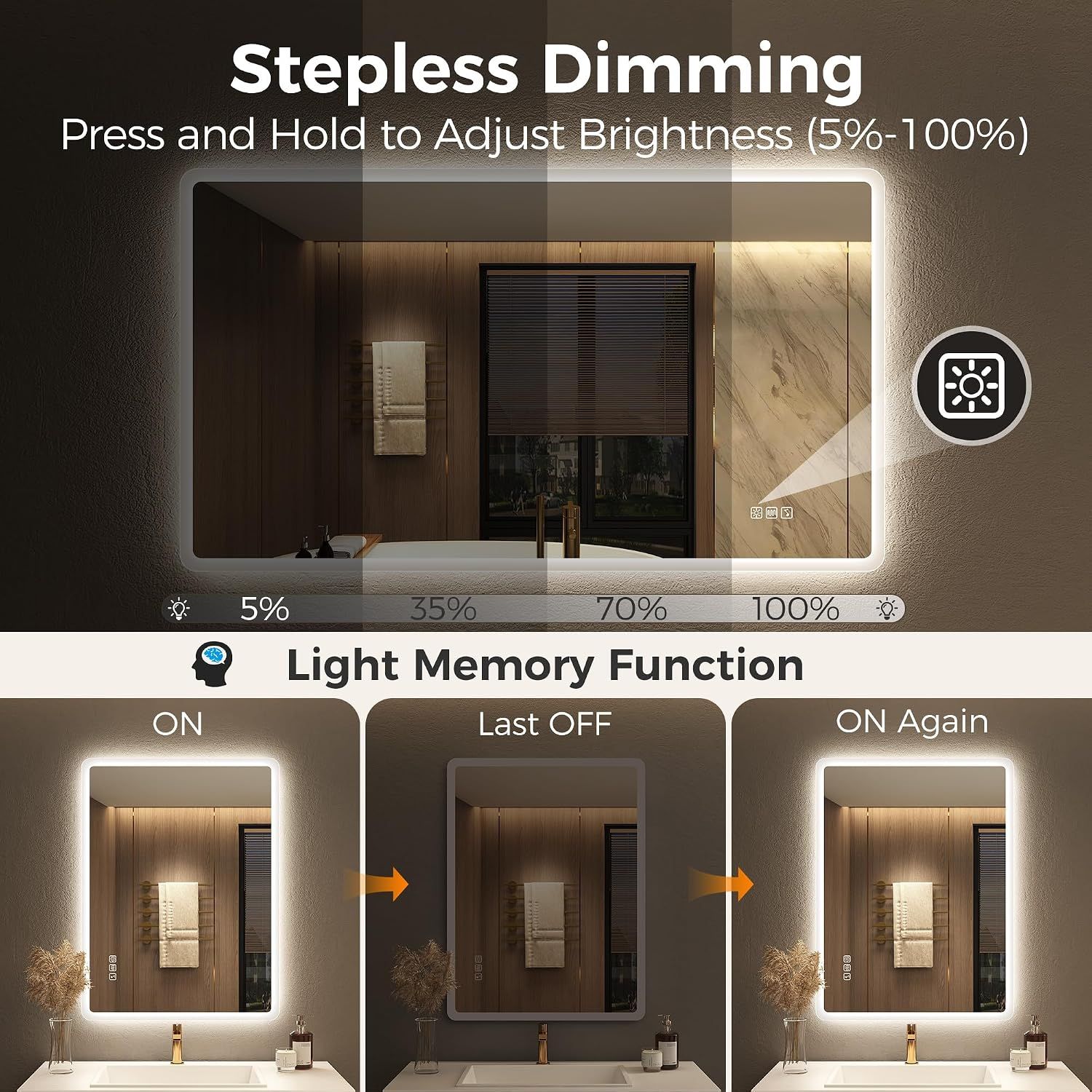 Bathroom Mirror 500x700mm LED Lights