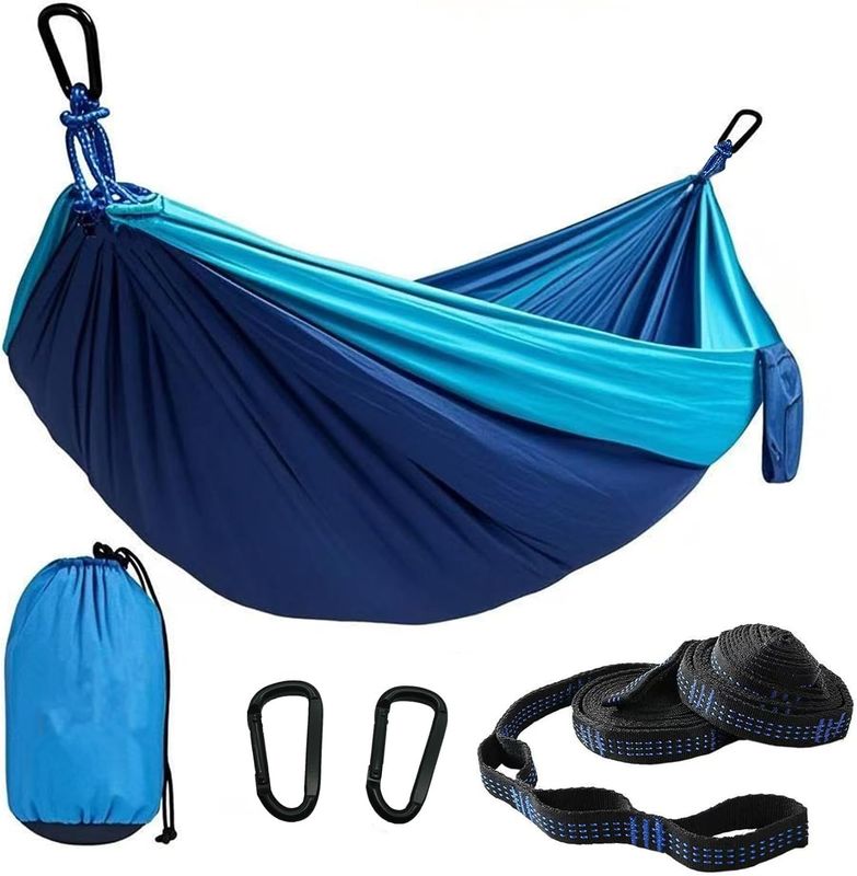 Double Camping Hammock 3×2m Nylon Outdoor Hammock with Tree Straps