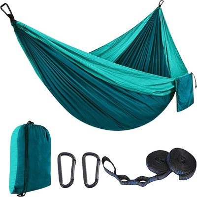Portable Double Camping Hammock – Blue, 270 × 140 cm