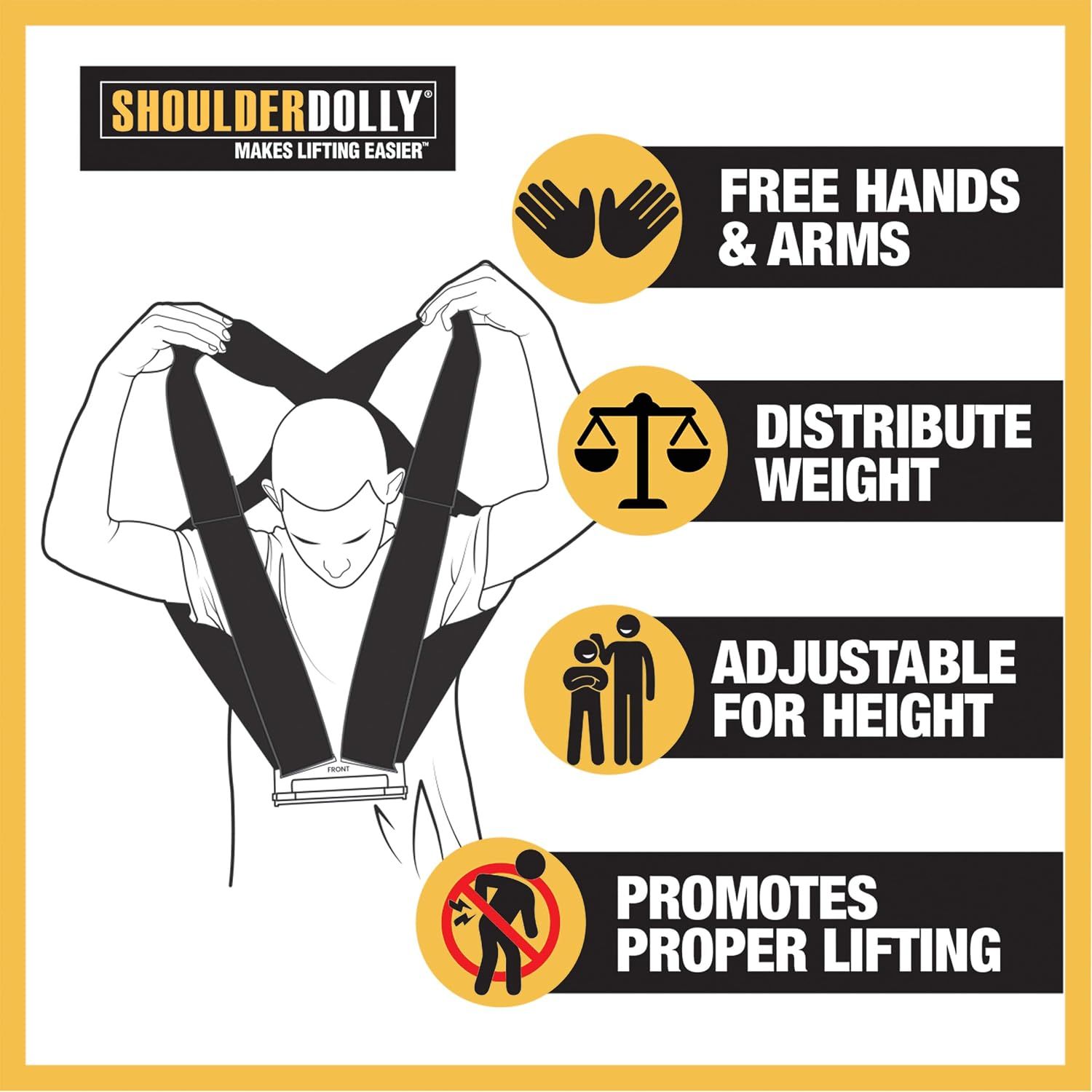 Shoulder DOLLY Moving Straps – Heavy-Duty Lifting &amp; Carrying System, 370 kg Capacity