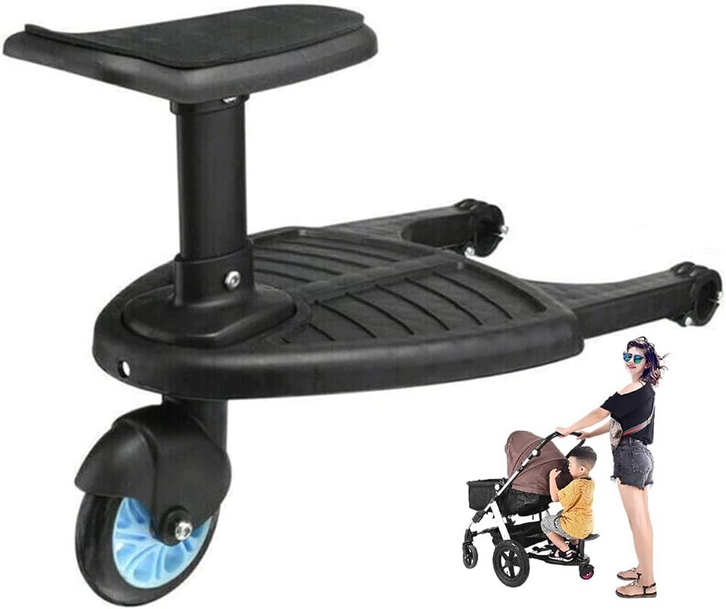 Universal 2-in-1 Toddler Stroller Board with Seat Buggy Ride On Platform Blue