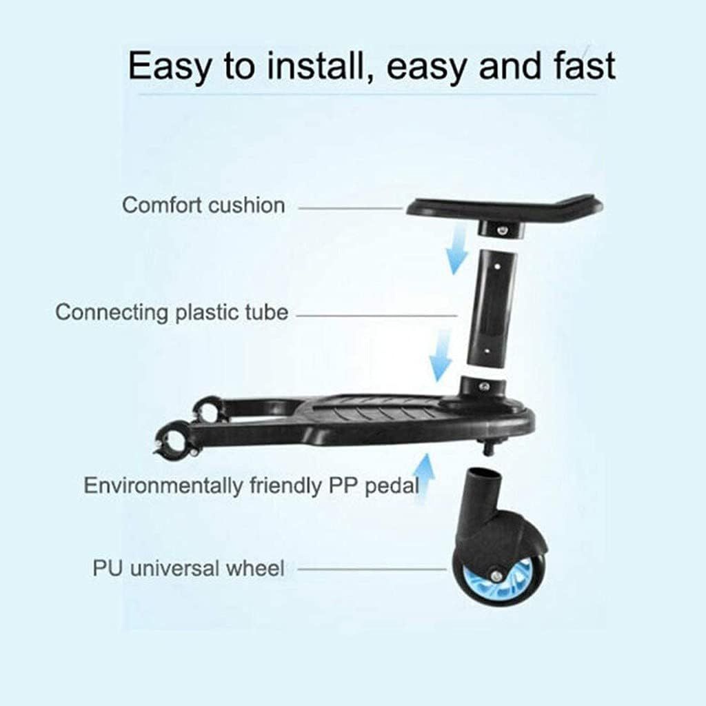 Universal 2-in-1 Toddler Stroller Board with Seat Buggy Ride On Platform Blue