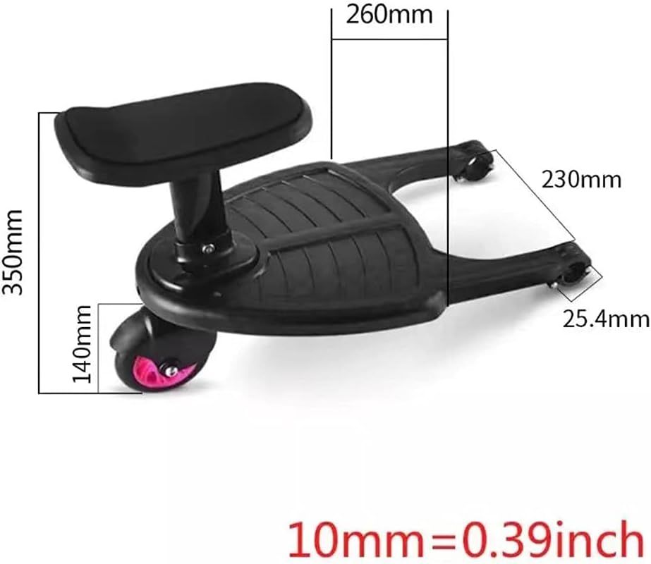 Universal 2-in-1 Toddler Stroller Board with Seat Buggy Ride On Platform Blue