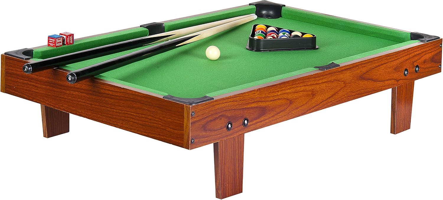 Children's Wooden Portable Pool Table for Kids, Folding Pool Table, Compact Design for Indoor/Outdoor Fun