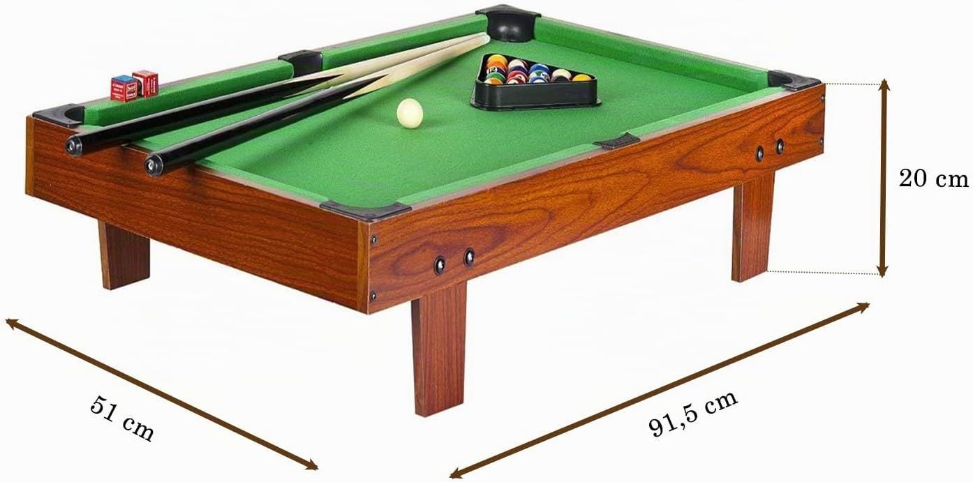 Children's Wooden Portable Pool Table for Kids, Folding Pool Table, Compact Design for Indoor/Outdoor Fun