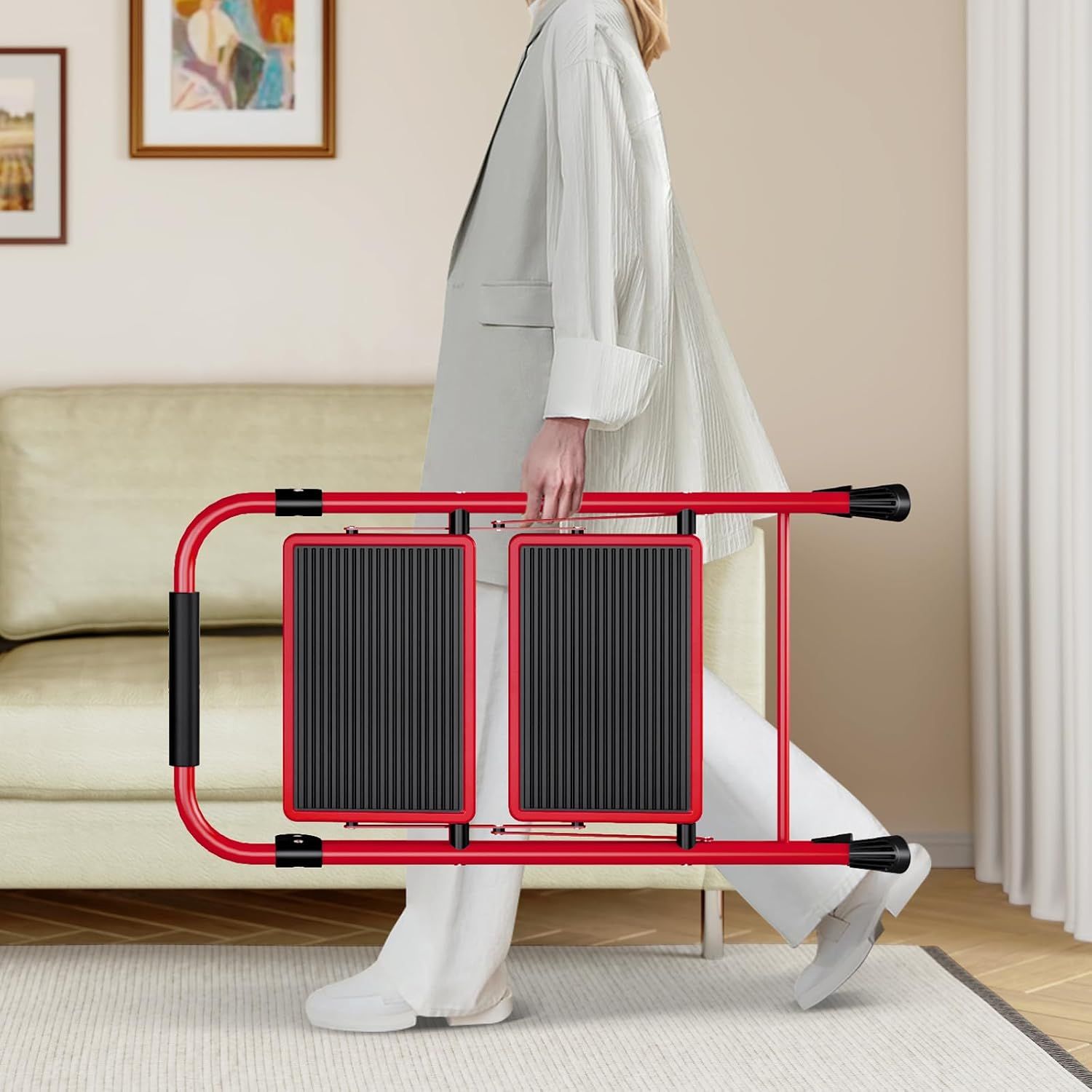 Safety 2-Step Heavy-Duty Folding Step Ladder – 150 kg Capacity
