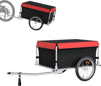 Bicycle Trailer with Foldable Drawbar &amp; Quick Coupling – 65 kg Capacity