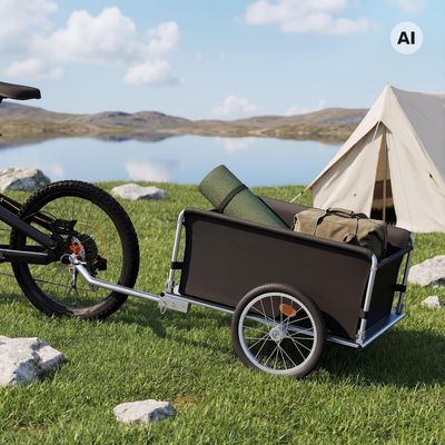 Bicycle Trailer with Foldable Drawbar &amp; Quick Coupling – 65 kg Capacity