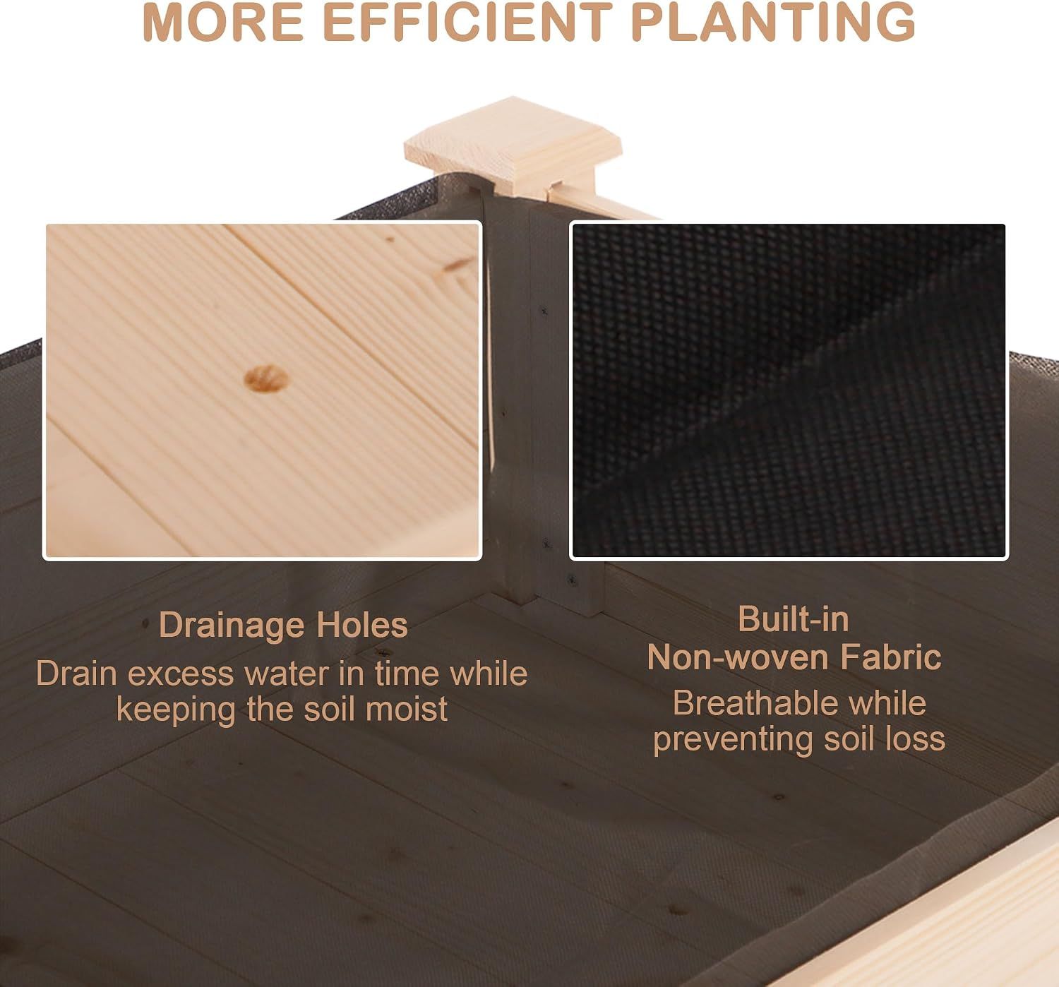 Wooden Raised Garden Planter Box 122.5cm