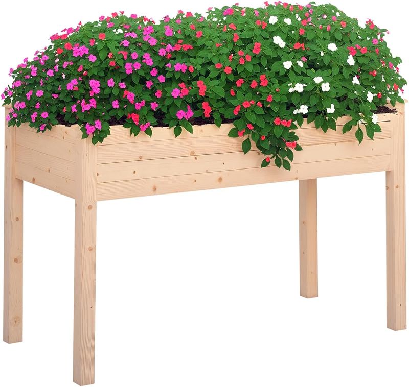 Wooden Raised Garden Planter Box 122.5cm