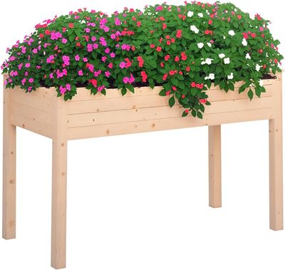 Wooden Raised Garden Planter Box 122.5cm