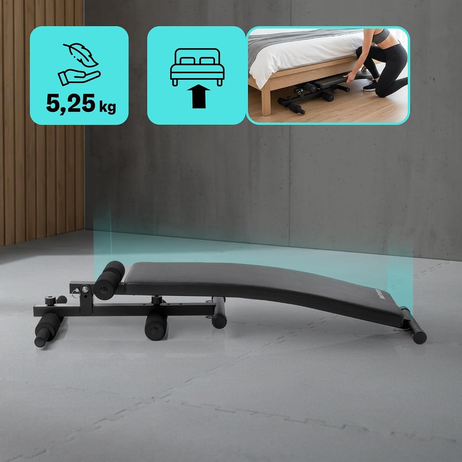 Steel Duo Foldable Adjustable Sit-Up Bench – 150 kg Capacity | Home Gym