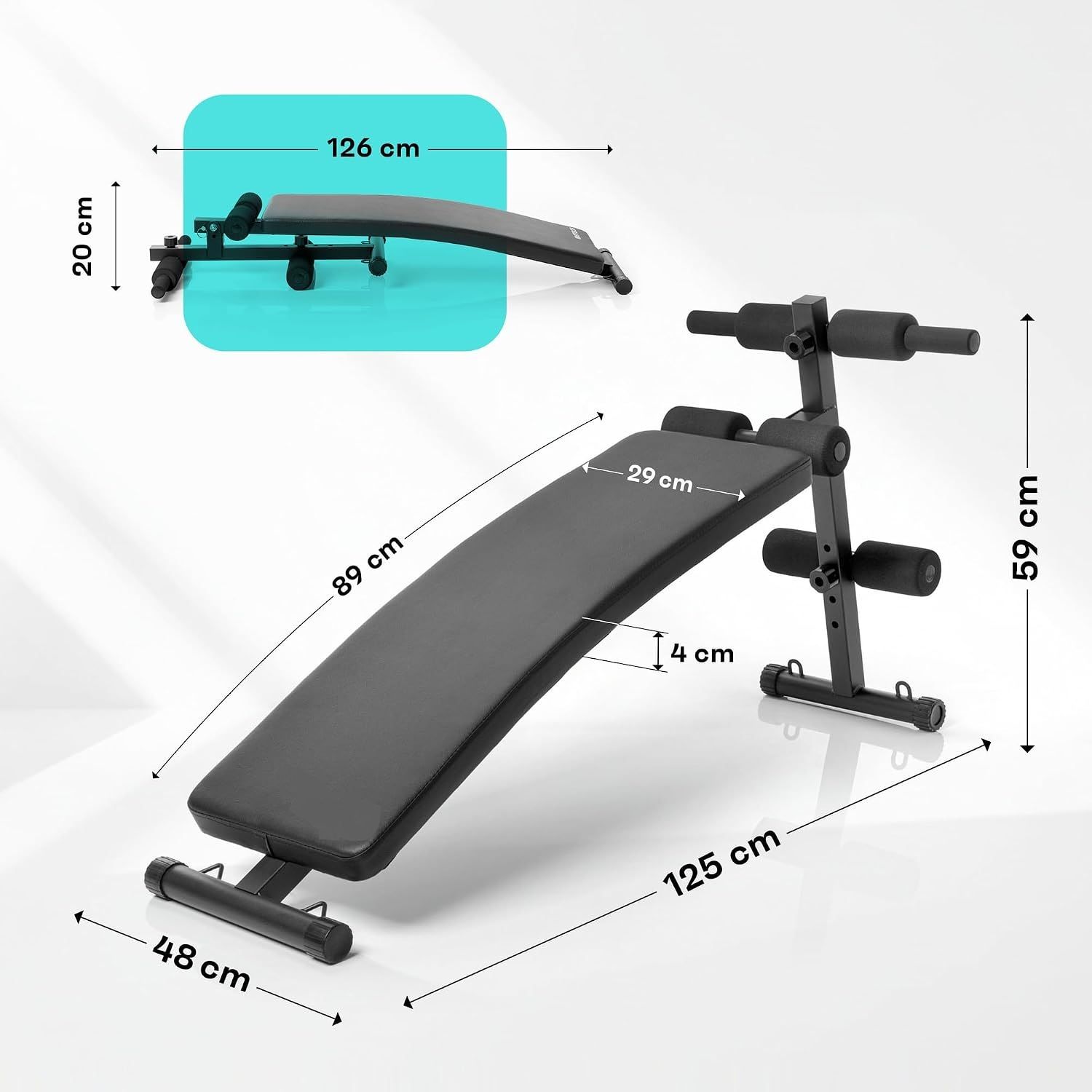 Steel Duo Foldable Adjustable Sit-Up Bench – 150 kg Capacity | Home Gym