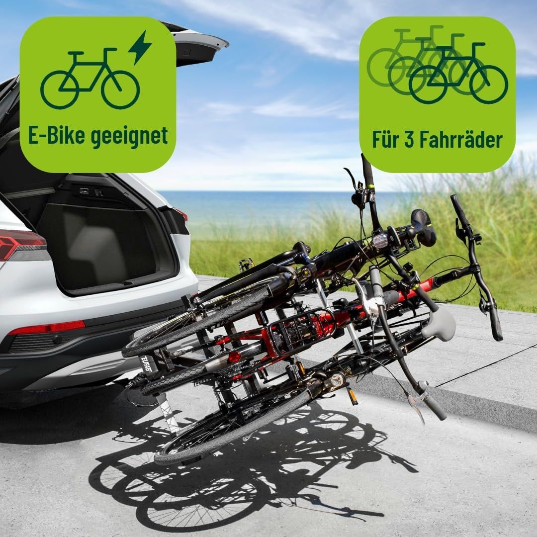 11555 Amber 3 Towbar Bike Carrier for 3 Bikes, E-Bike Compatible