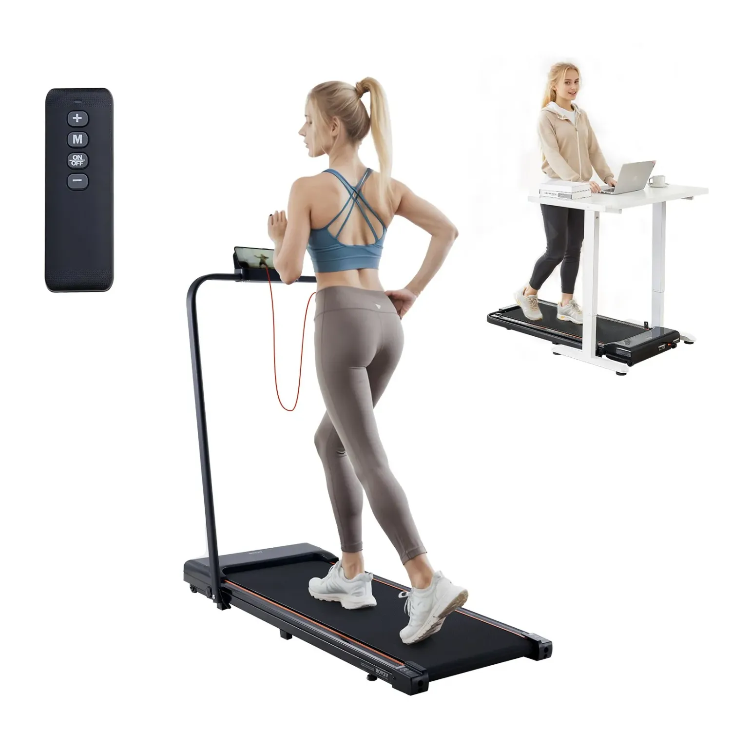 Foldable Walking Pad Under Desk Treadmill – 2.5 HP Quiet Motor with Shock Absorption