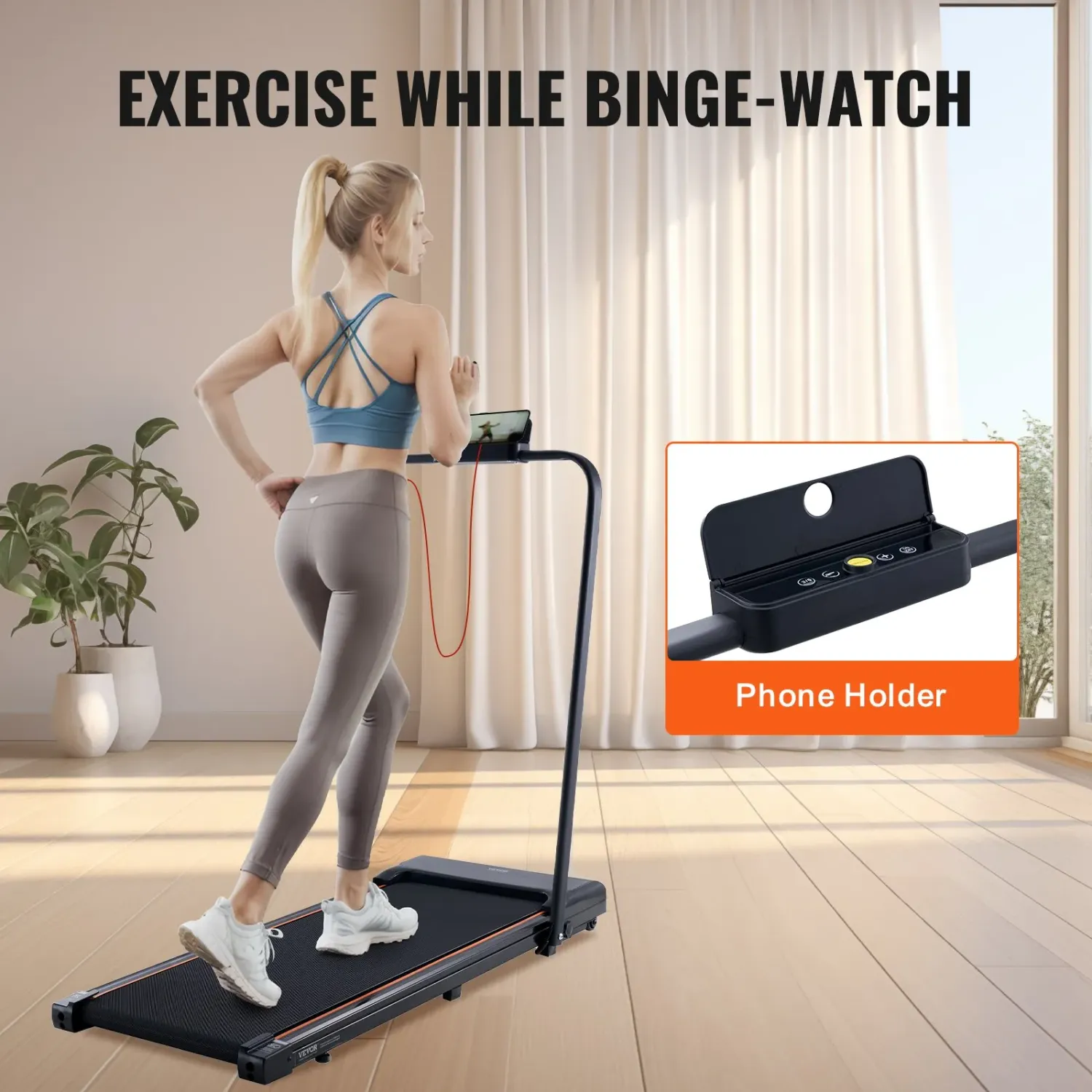 Foldable Walking Pad Under Desk Treadmill – 2.5 HP Quiet Motor with Shock Absorption