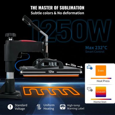 5-in-1 Heat Press Machine – 12 × 15 Inch Digital Sublimation Transfer Press