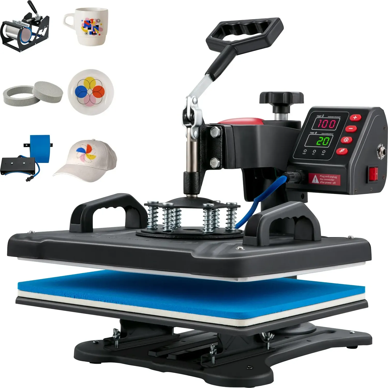 5-in-1 Heat Press Machine – 12 × 15 Inch Digital Sublimation Transfer Press