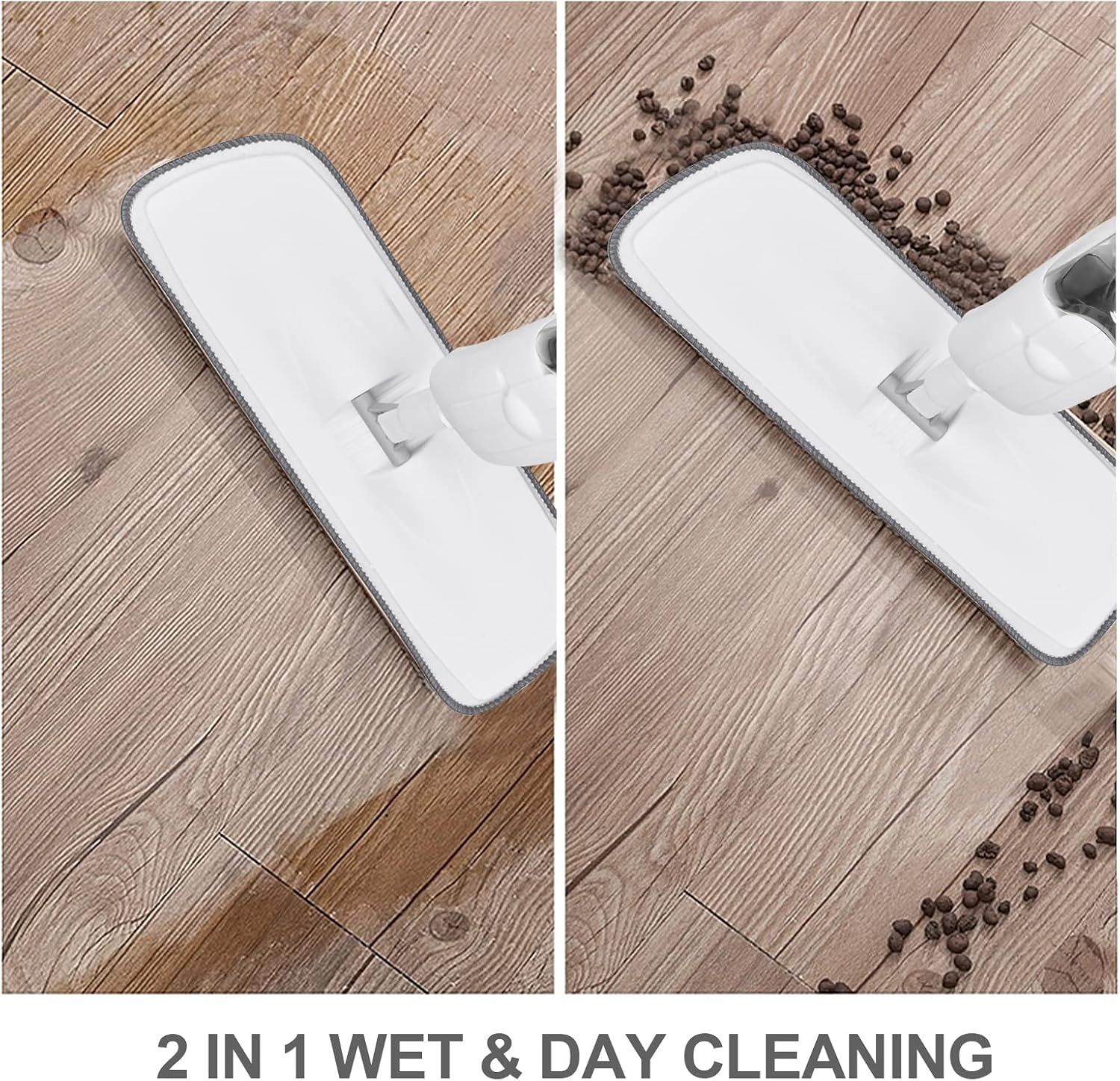 Floor Cleaning Spray Mop — Ideal for Marble, Hardwood, Tile, Laminate &amp; Ceramic | Includes 3 Microfibre Pads &amp; 500ML Refillable Bottle