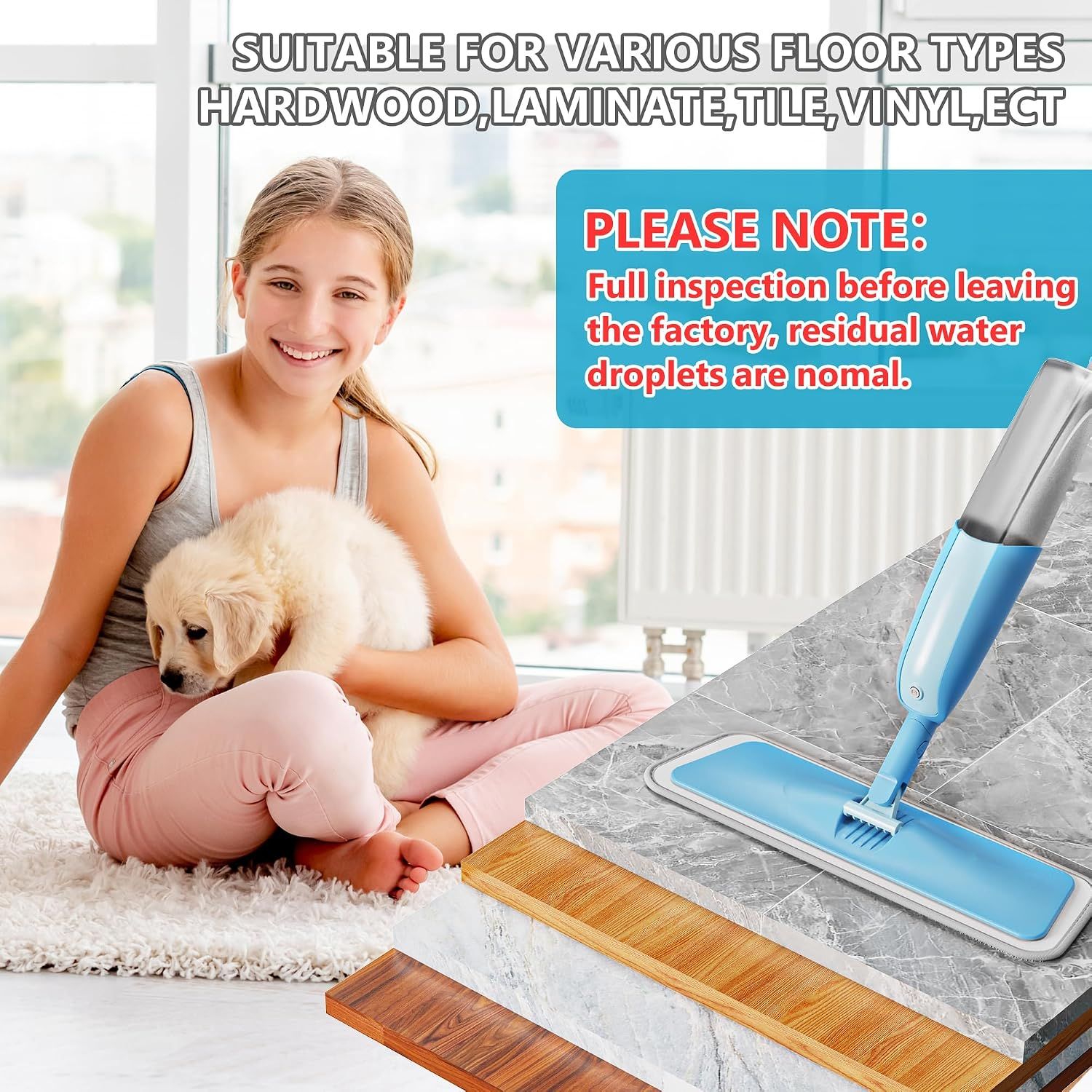 Spray Mops for Cleaning Floors, MEXERRIS Floor Mop with Spray