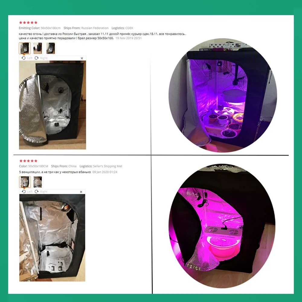 50x50x100cm Indoor Grow Tent Kit Reflective Mylar Plant Box