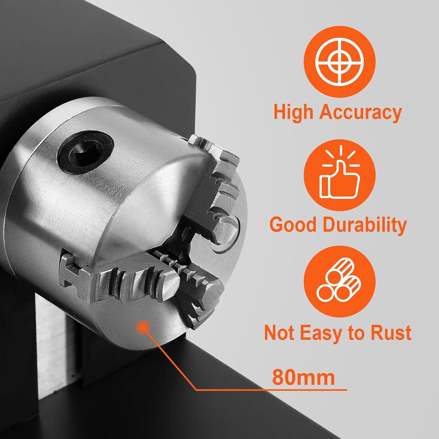 Router Rotary AxisEngraving Attachment – 3-Jaw Chuck Laser Engraving Rotary Tool