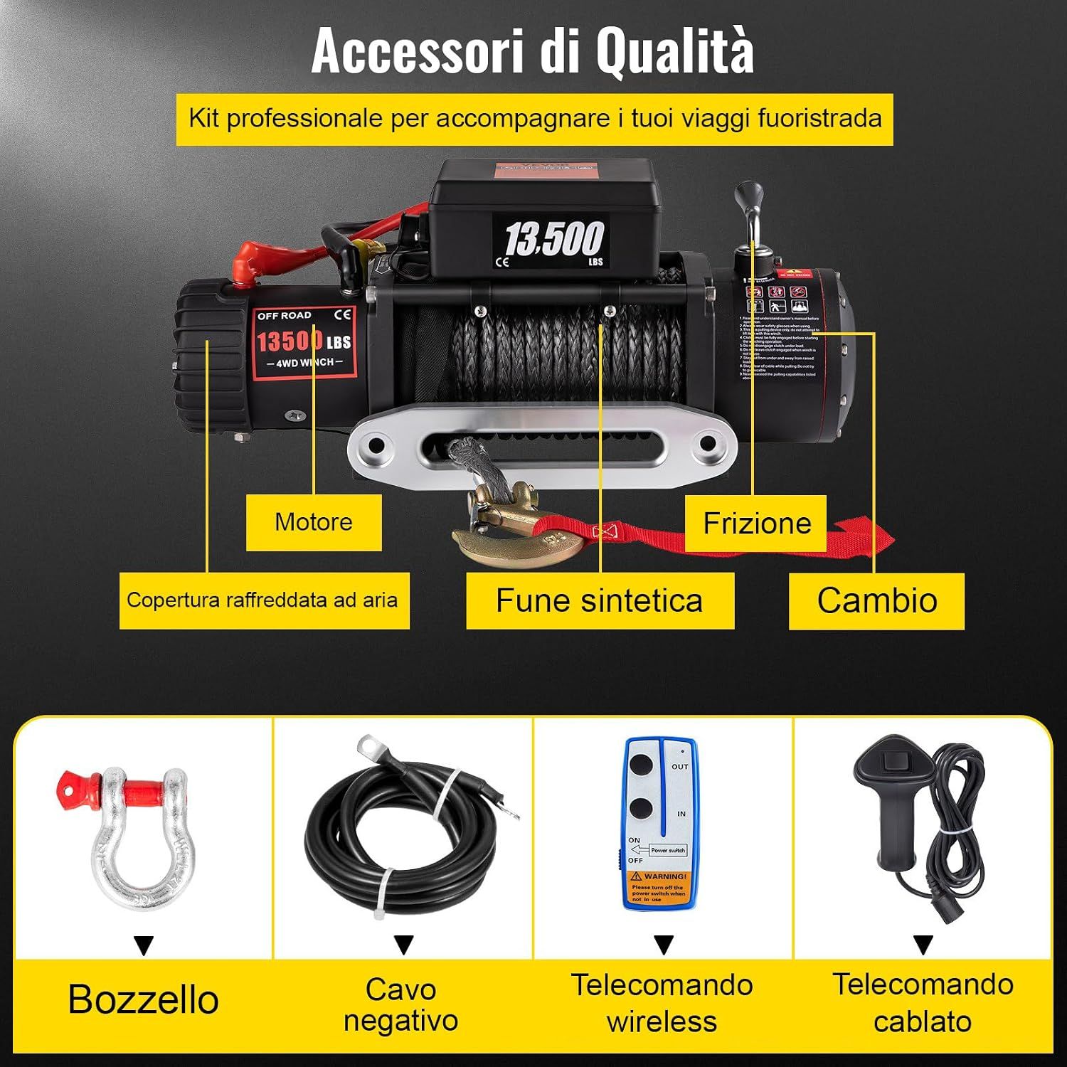 Electric Winch 12V 6123kg ATV Trailer Towing 13500lb