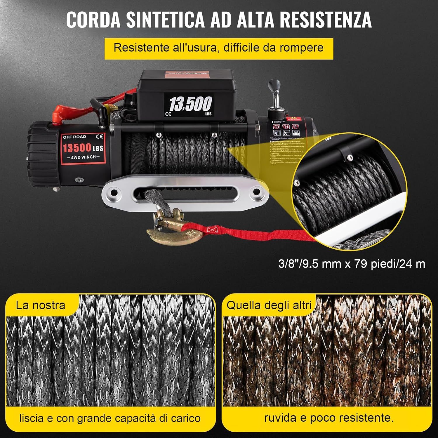 Electric Winch 12V 6123kg ATV Trailer Towing 13500lb