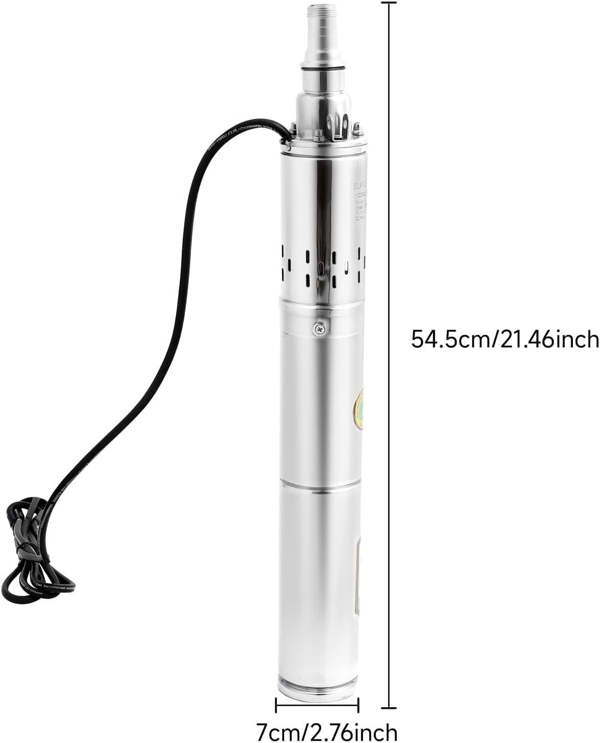 Stainless Steel Submersible Water Pump – 2000 L/h, 65m Lift