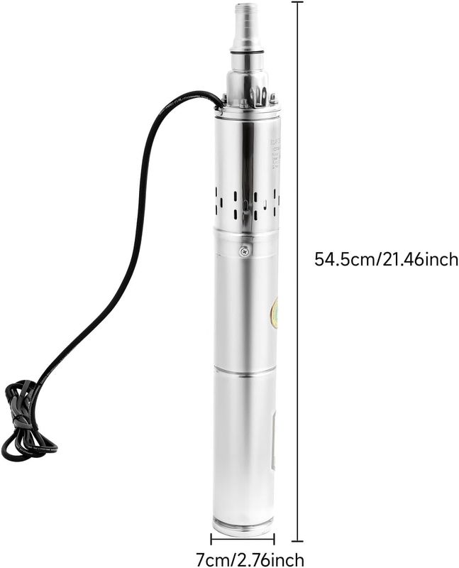 Stainless Steel Submersible Water Pump – 2000 L/h, 65m Lift