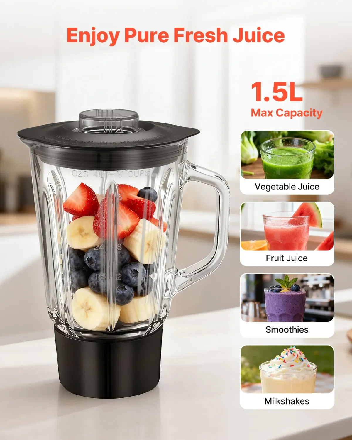 Red 5-in-1 Commercial Stand Mixer – 1500W, 7.8L Bowl