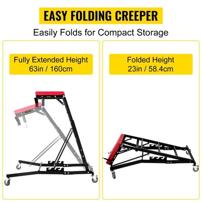 Adjustable Height Foldable Creeper Car Repair Tool