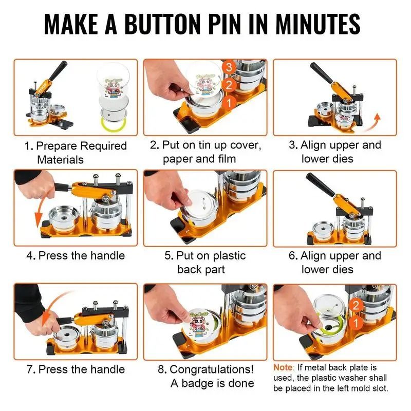 Badge Making Machine Kit – Button Pin Press with 100 Materials