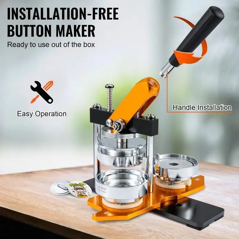 Badge Making Machine Kit – Button Pin Press with 100 Materials
