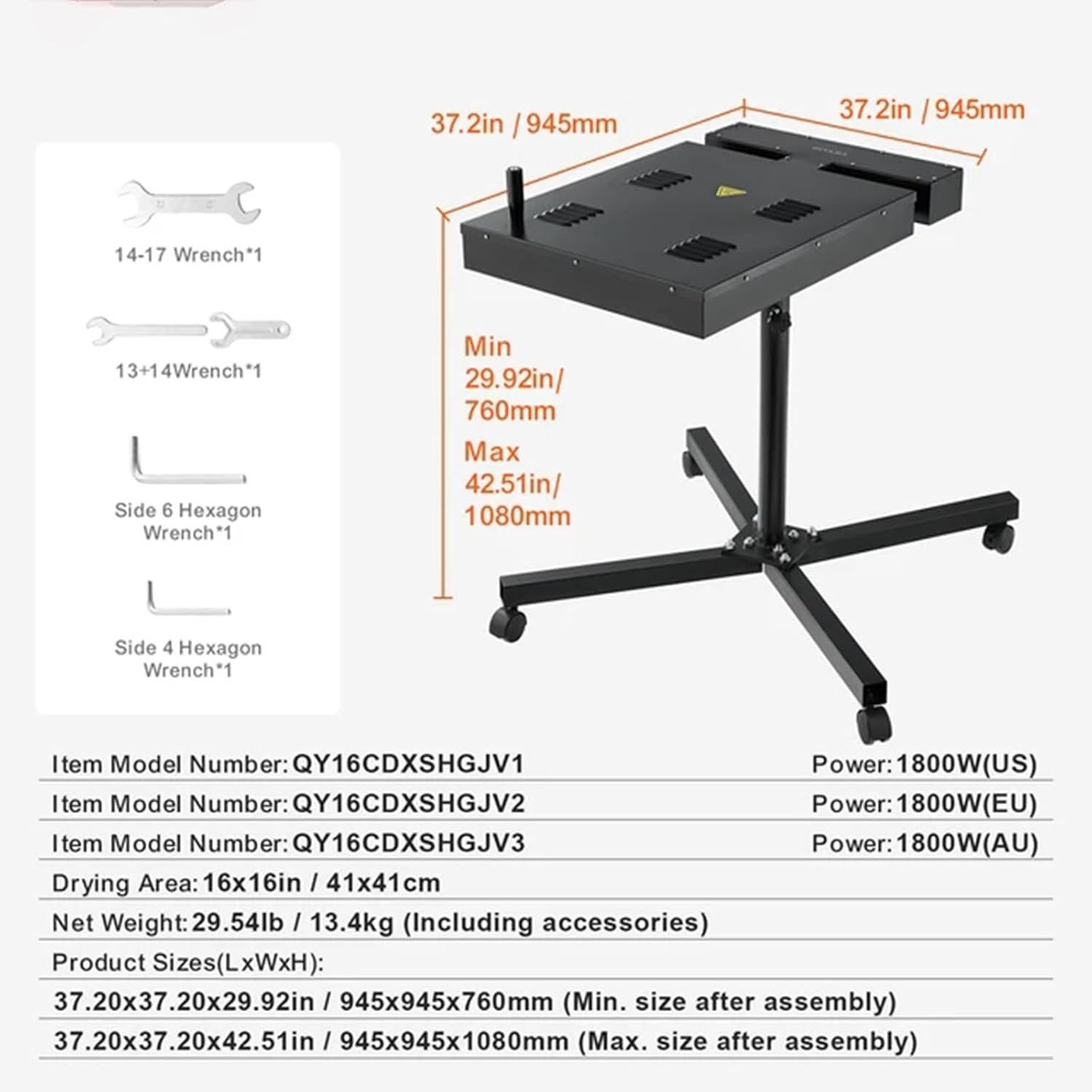 Flash Dryer 16x16 Inch Screen Print Heat Dryer