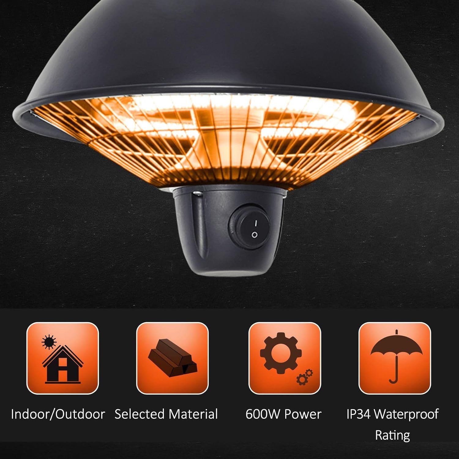 Stable and Safe Patio Ceiling Electric Heater