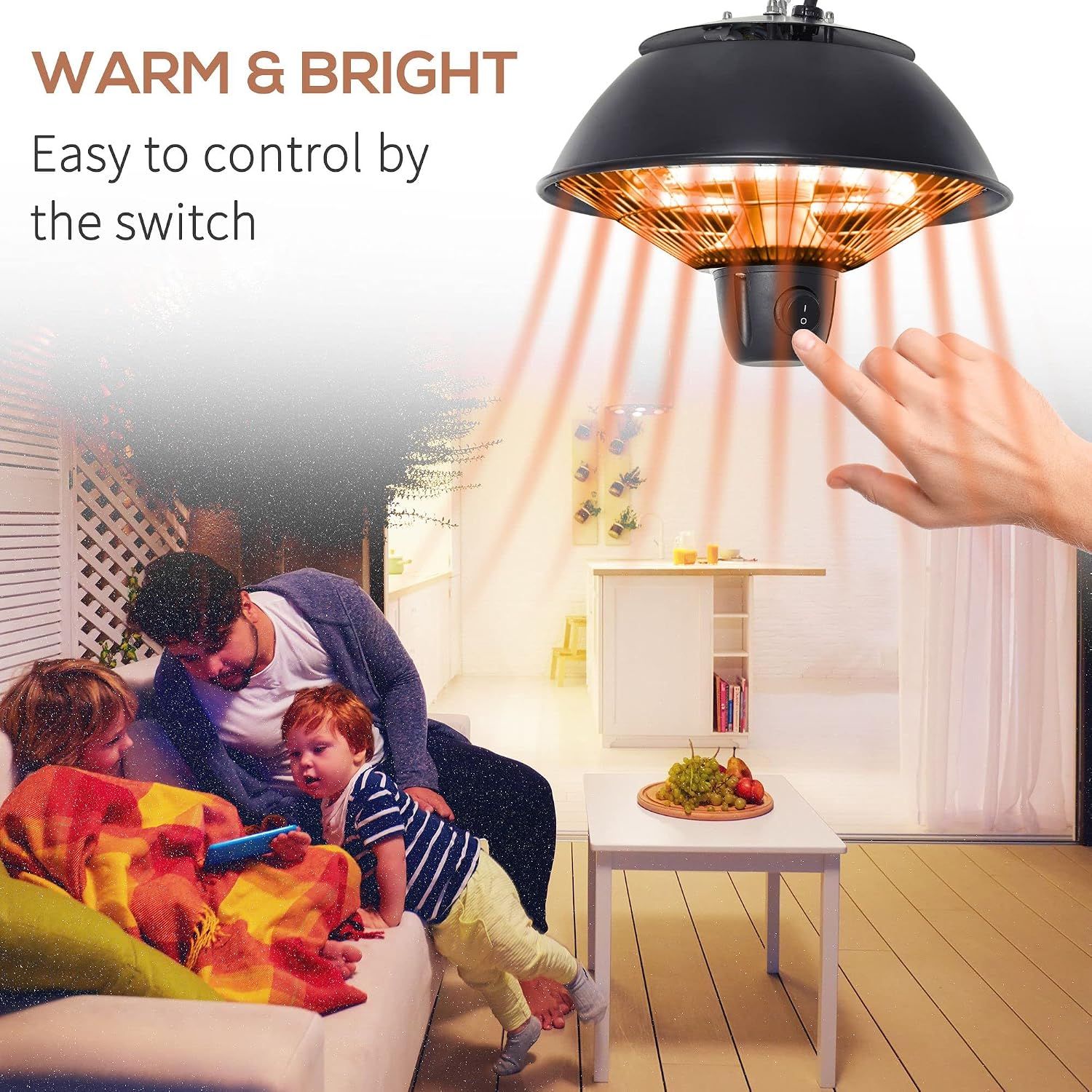 Stable and Safe Patio Ceiling Electric Heater