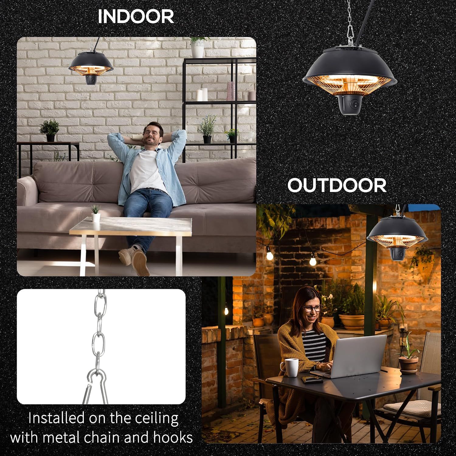 Stable and Safe Patio Ceiling Electric Heater