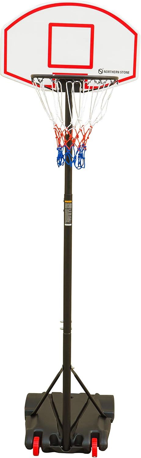 Portable Adjustable Kids Basketball Hoop – Junior Basketball Stand with 17-Inch Rim