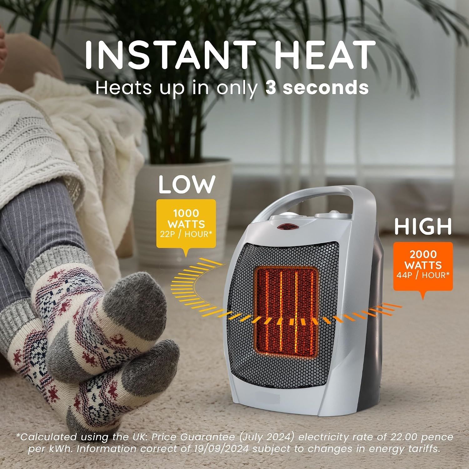 Portable Ceramic 2000W Fan Heater