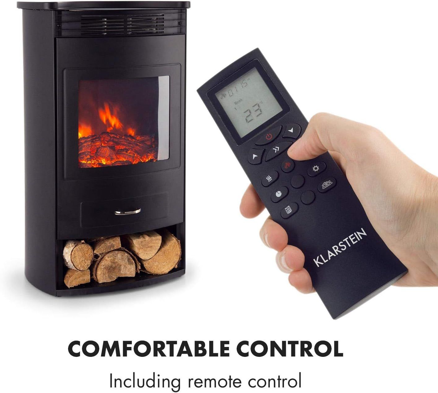 Electric Fireplace with Heat Thermostat Timer 950/1900W