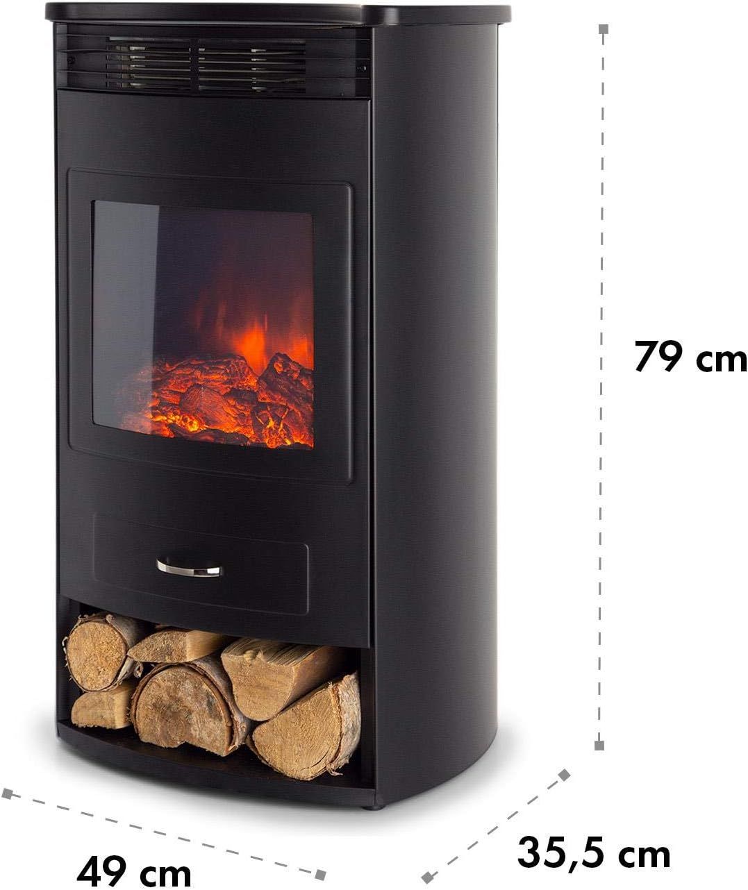 Electric Fireplace with Heat Thermostat Timer 950/1900W