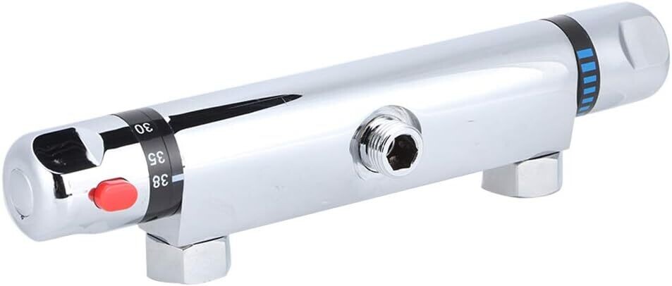 Wall Mounted Thermostatic Shower Faucet, Replacement Valve Mixer Tap Shower Thermostat for Bathroom Accessories with 38°C Temperature Safe Protection and Check Valve